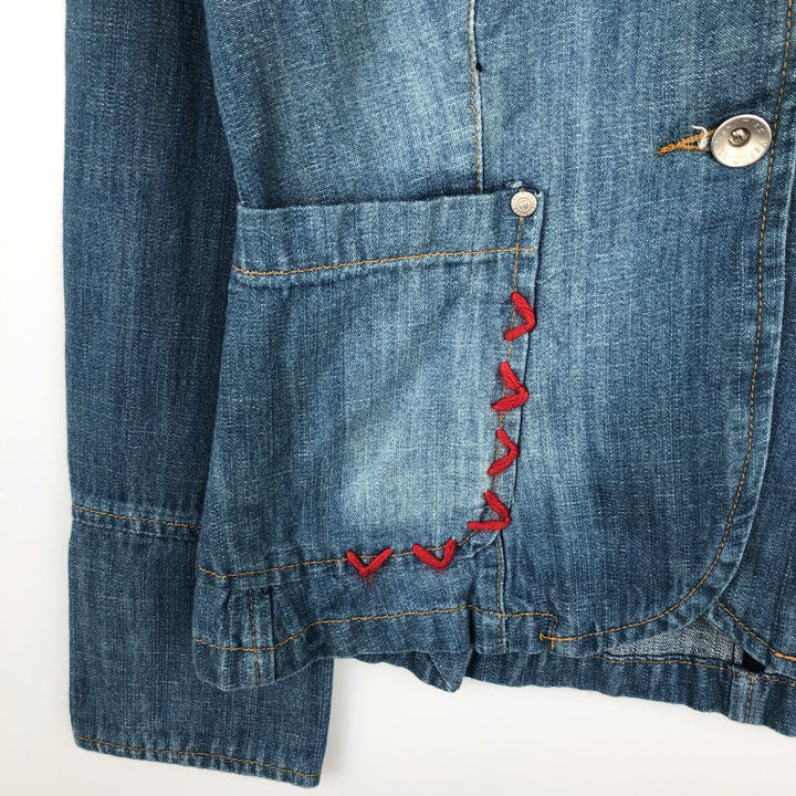 YES MISS Denim Tailored Jacket, Women's Size L (approx.) cotton blue type Vintage Second Hand