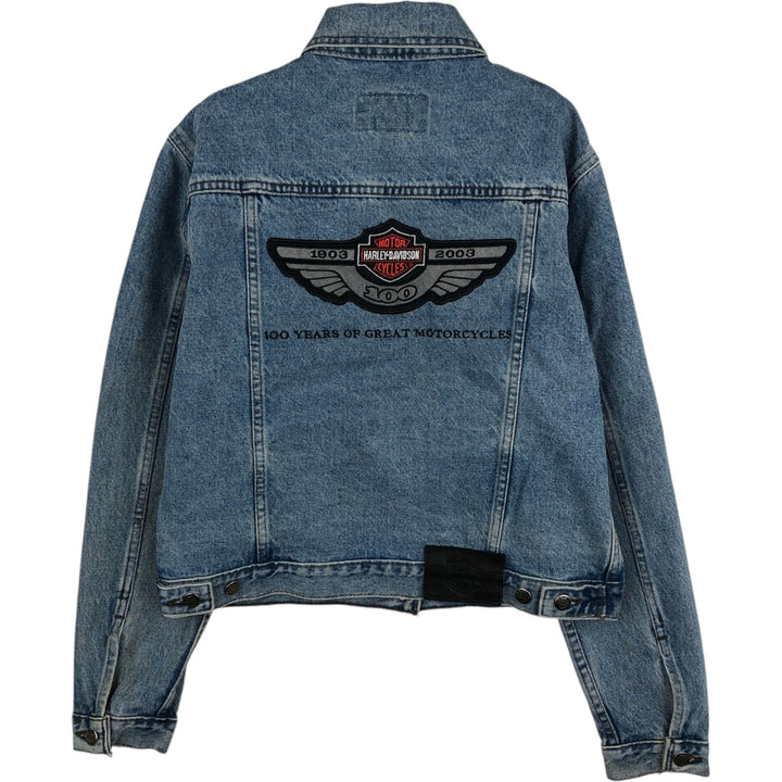 2000'S Harley-Davidson denim jacket (G-jean), made in Canada, women's size M equivalent. cotton blue type Vintage Second Hand