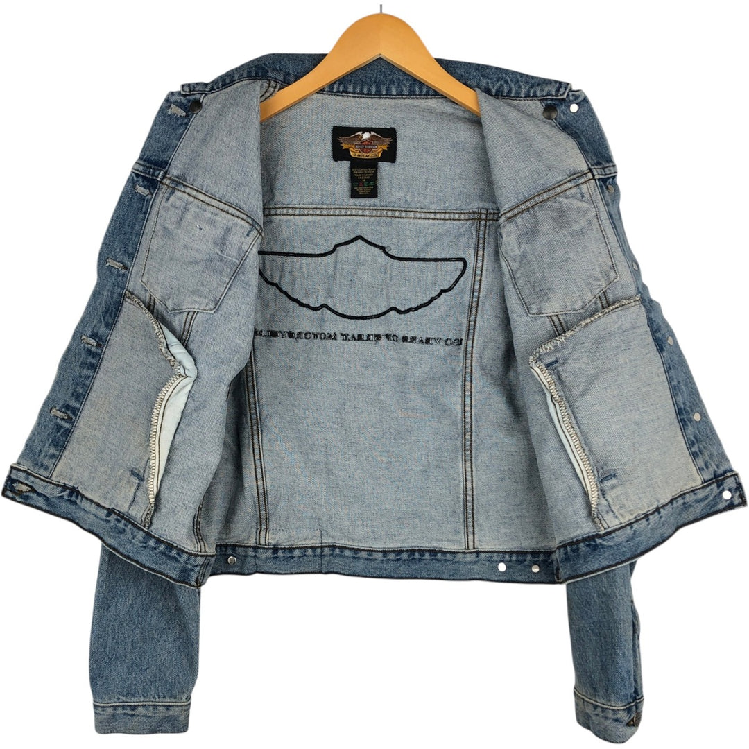 2000'S Harley-Davidson denim jacket (G-jean), made in Canada, women's size M equivalent. cotton blue type Vintage Second Hand