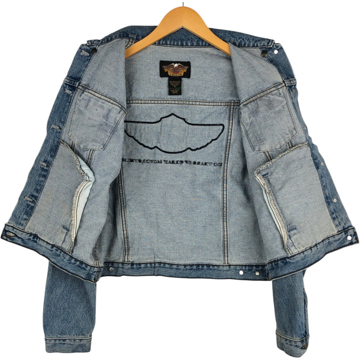 2000'S Harley-Davidson denim jacket (G-jean), made in Canada, women's size M equivalent. cotton blue type Vintage Second Hand