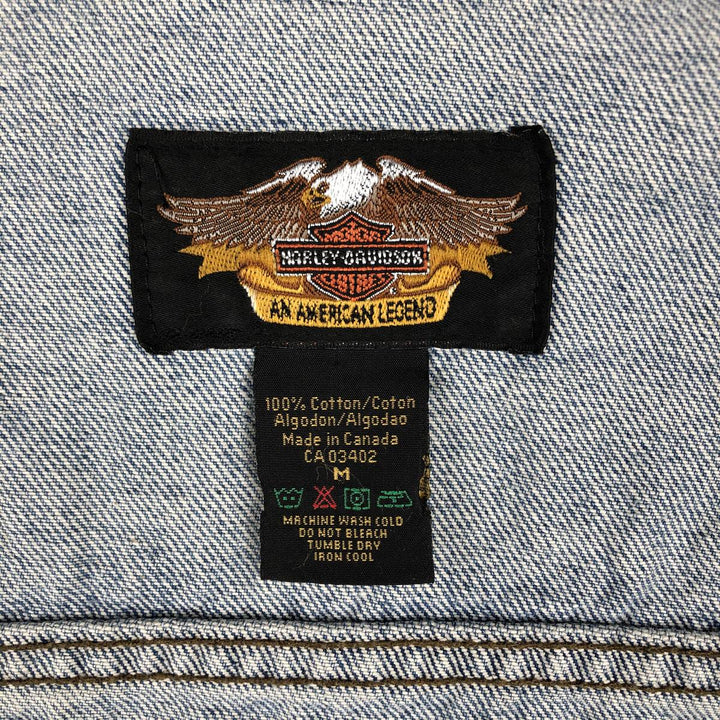 2000'S Harley-Davidson denim jacket (G-jean), made in Canada, women's size M equivalent. cotton blue type Vintage Second Hand