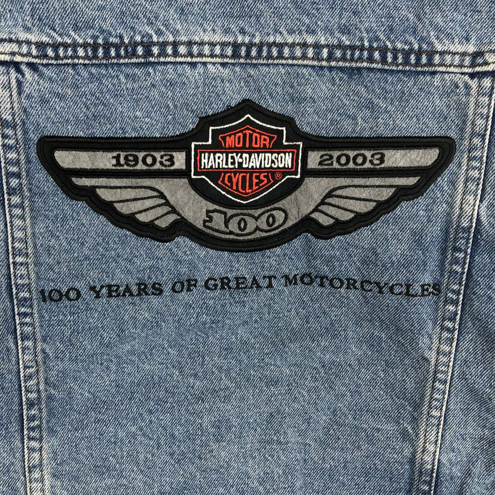 2000'S Harley-Davidson denim jacket (G-jean), made in Canada, women's size M equivalent. cotton blue type Vintage Second Hand