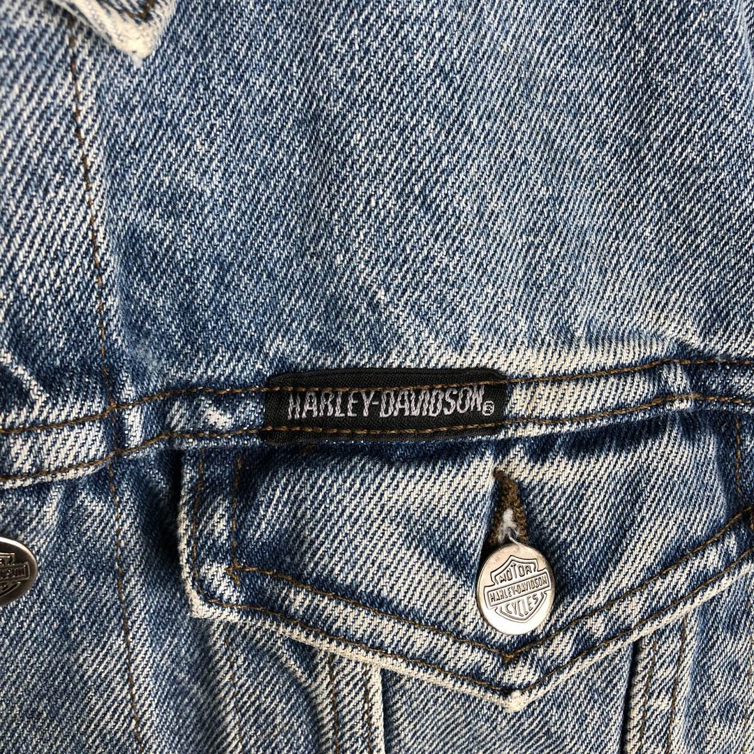 2000'S Harley-Davidson denim jacket (G-jean), made in Canada, women's size M equivalent. cotton blue type Vintage Second Hand