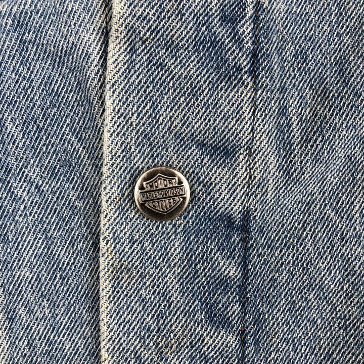 2000'S Harley-Davidson denim jacket (G-jean), made in Canada, women's size M equivalent. cotton blue type Vintage Second Hand