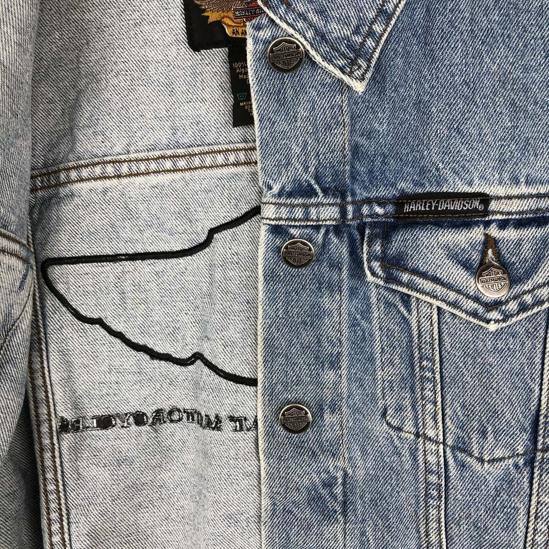 2000'S Harley-Davidson denim jacket (G-jean), made in Canada, women's size M equivalent. cotton blue type Vintage Second Hand