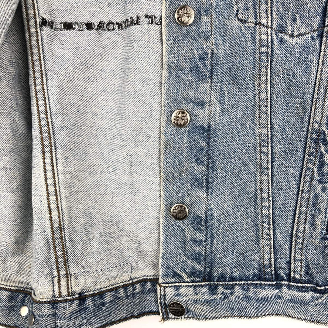 2000'S Harley-Davidson denim jacket (G-jean), made in Canada, women's size M equivalent. cotton blue type Vintage Second Hand