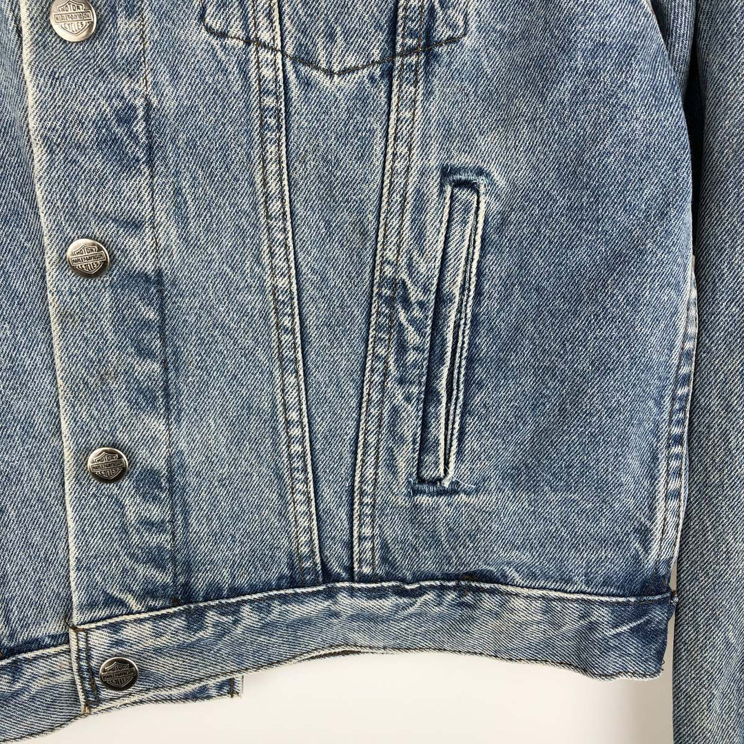 2000'S Harley-Davidson denim jacket (G-jean), made in Canada, women's size M equivalent. cotton blue type Vintage Second Hand