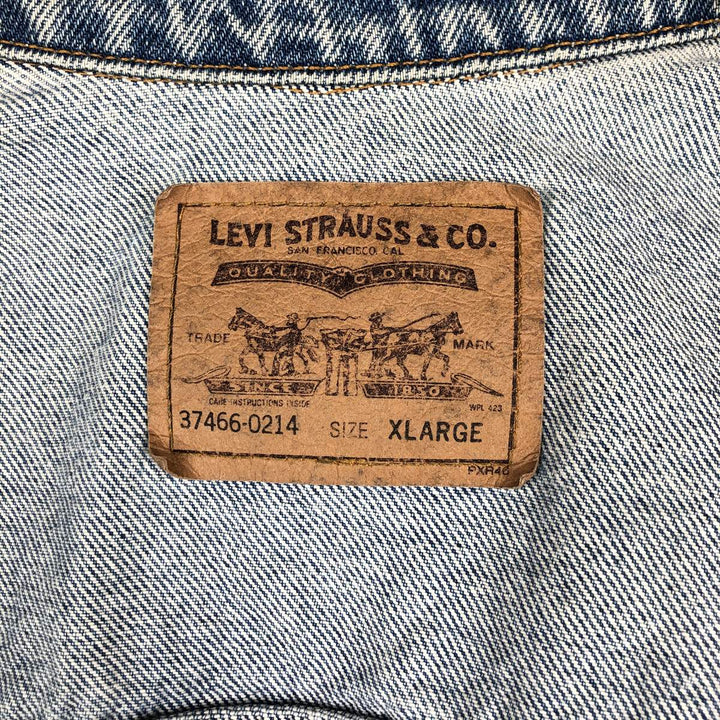 1990'S Levi's 37466-0214 Denim Jacket, Made in USA, Women's Size XL (Equivalent), Vintage cotton blue type Vintage Second Hand