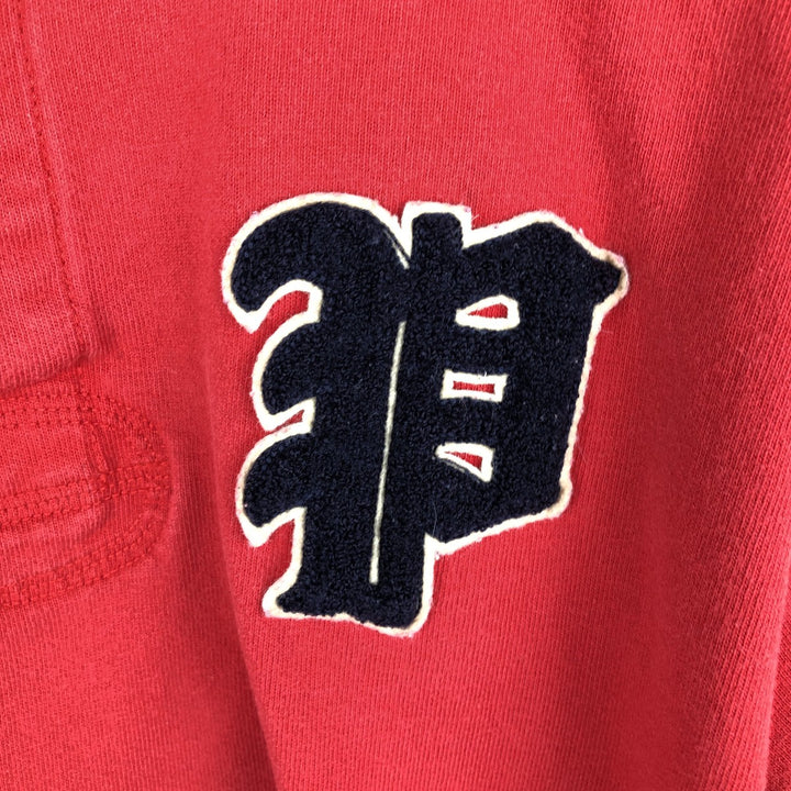 CUSTOM FIT Long-Sleeve Rugby Shirt, Men's Size L (approx.) cotton red type Vintage Second Hand