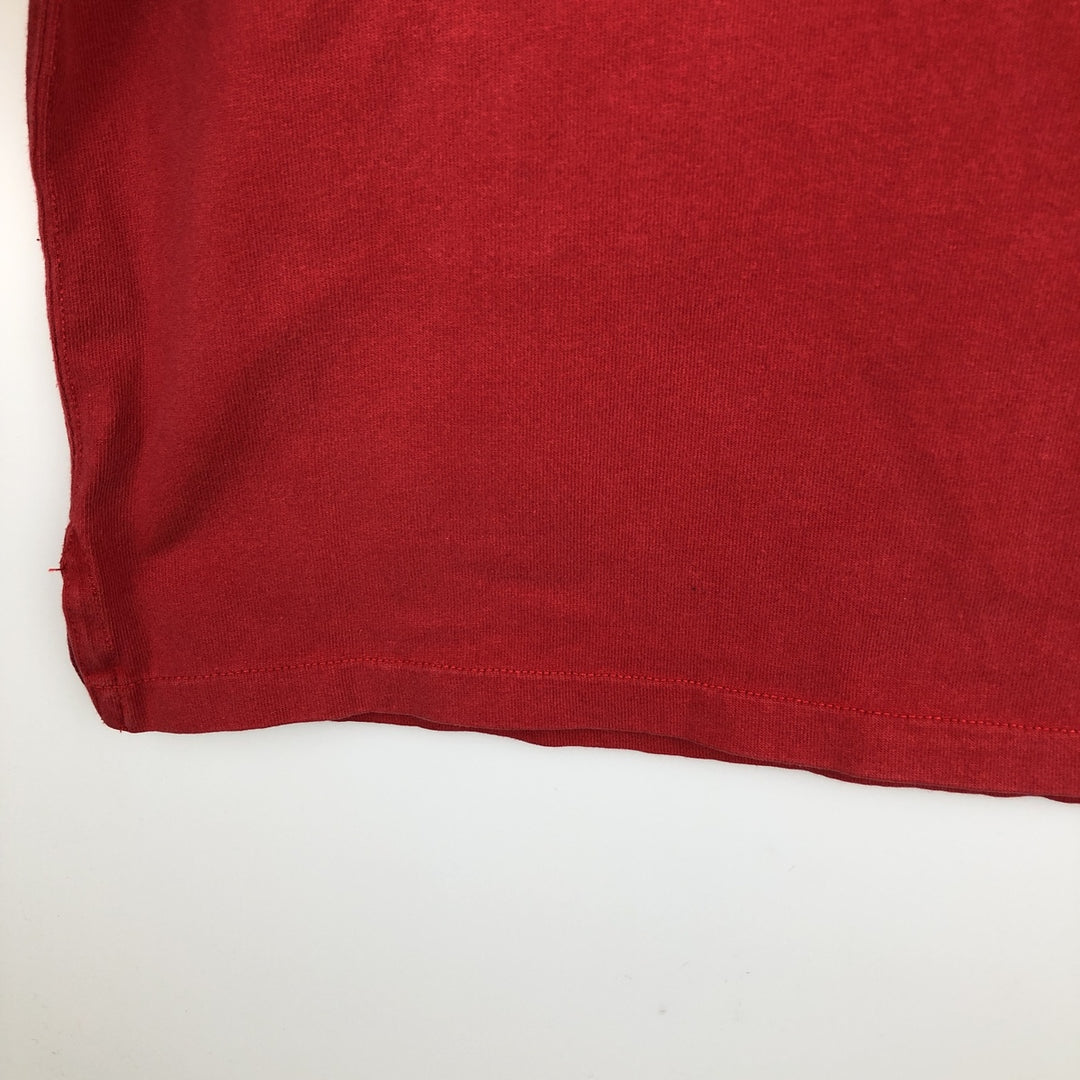 CUSTOM FIT Long-Sleeve Rugby Shirt, Men's Size L (approx.) cotton red type Vintage Second Hand