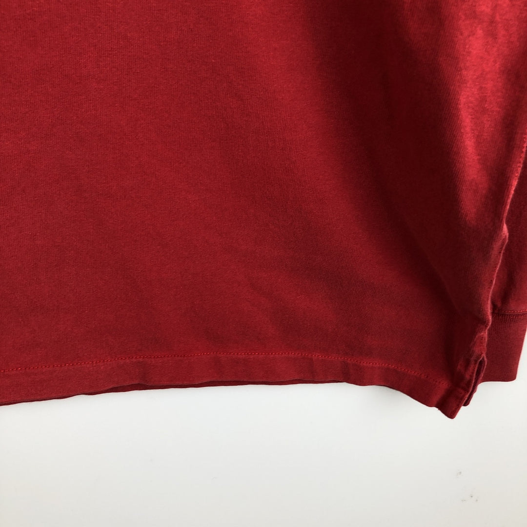 CUSTOM FIT Long-Sleeve Rugby Shirt, Men's Size L (approx.) cotton red type Vintage Second Hand