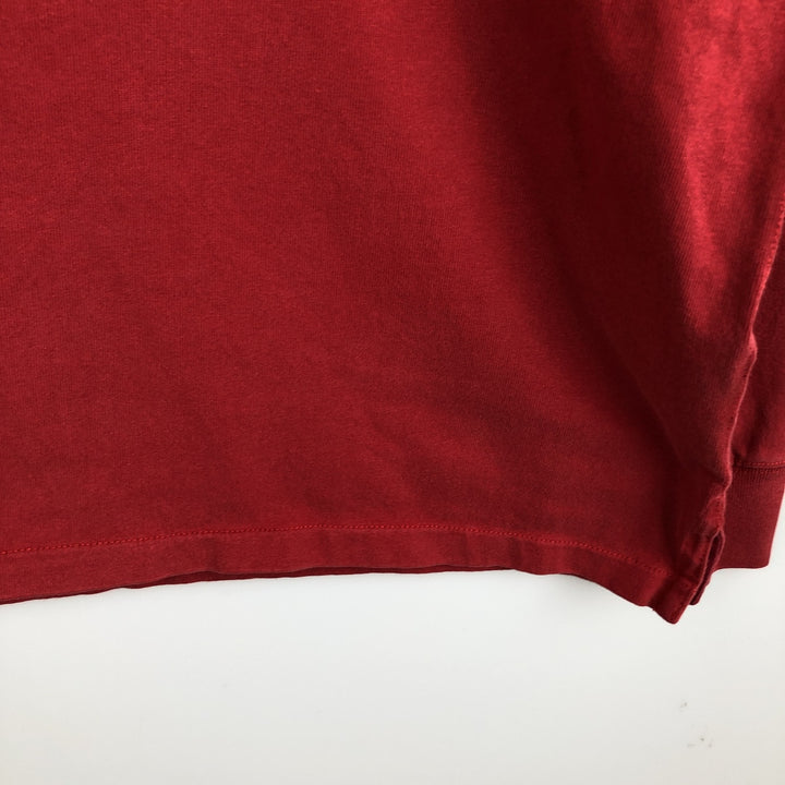 CUSTOM FIT Long-Sleeve Rugby Shirt, Men's Size L (approx.) cotton red type Vintage Second Hand