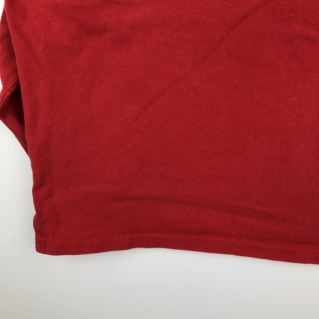 CUSTOM FIT Long-Sleeve Rugby Shirt, Men's Size L (approx.) cotton red type Vintage Second Hand