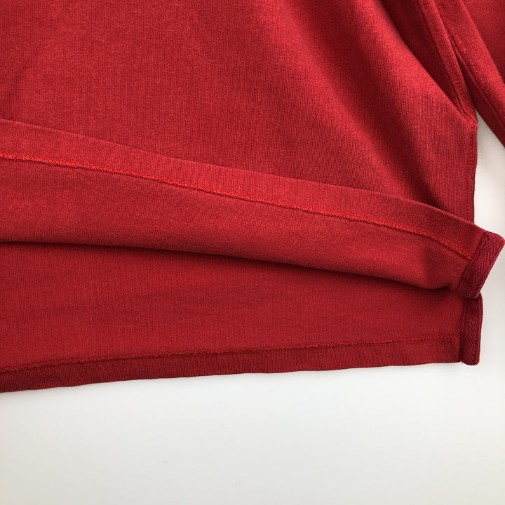 CUSTOM FIT Long-Sleeve Rugby Shirt, Men's Size L (approx.) cotton red type Vintage Second Hand