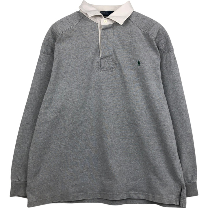 Ralph Lauren POLO by Ralph Lauren long sleeve rugby shirt, men's XL size cotton gray type Vintage Second Hand