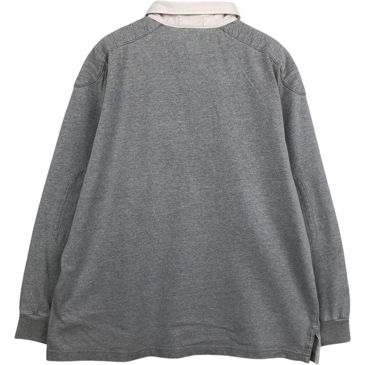 Ralph Lauren POLO by Ralph Lauren long sleeve rugby shirt, men's XL size cotton gray type Vintage Second Hand