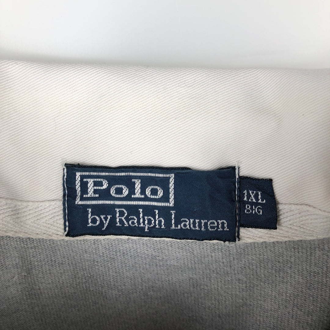 Ralph Lauren POLO by Ralph Lauren long sleeve rugby shirt, men's XL size cotton gray type Vintage Second Hand