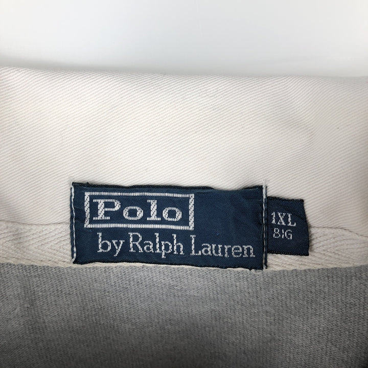 Ralph Lauren POLO by Ralph Lauren long sleeve rugby shirt, men's XL size cotton gray type Vintage Second Hand