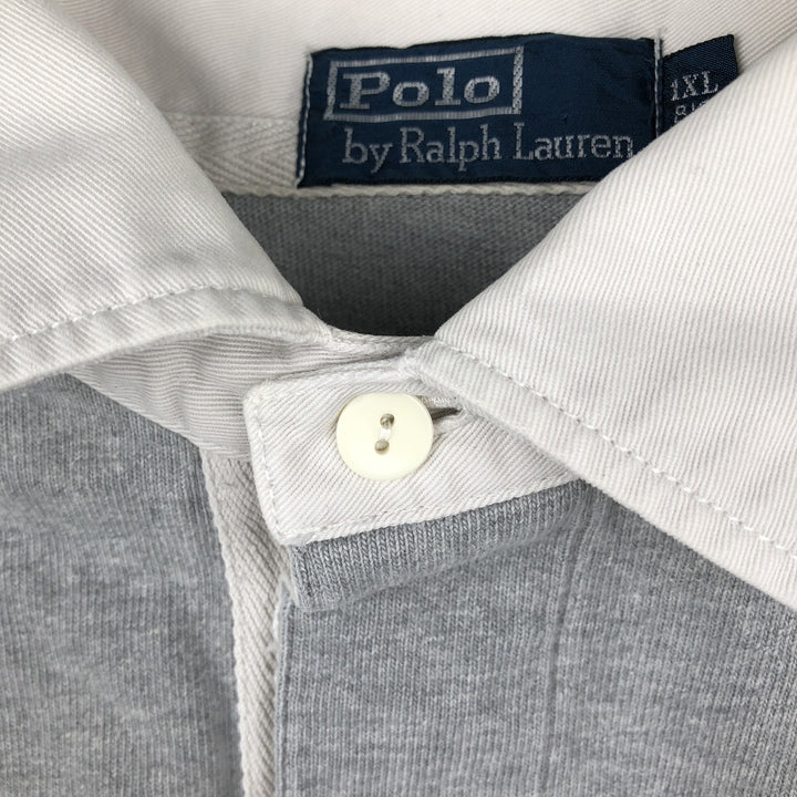 Ralph Lauren POLO by Ralph Lauren long sleeve rugby shirt, men's XL size cotton gray type Vintage Second Hand