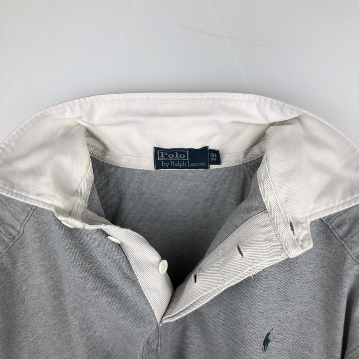 Ralph Lauren POLO by Ralph Lauren long sleeve rugby shirt, men's XL size cotton gray type Vintage Second Hand
