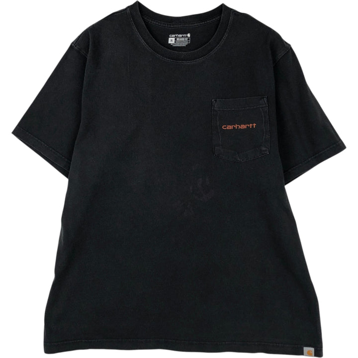 Carhartt Relaxed Fit Short-Sleeve Logo T-Shirt, Men's Size XL (approx.) cotton black type Vintage Second Hand