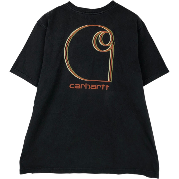 Carhartt Relaxed Fit Short-Sleeve Logo T-Shirt, Men's Size XL (approx.) cotton black type Vintage Second Hand