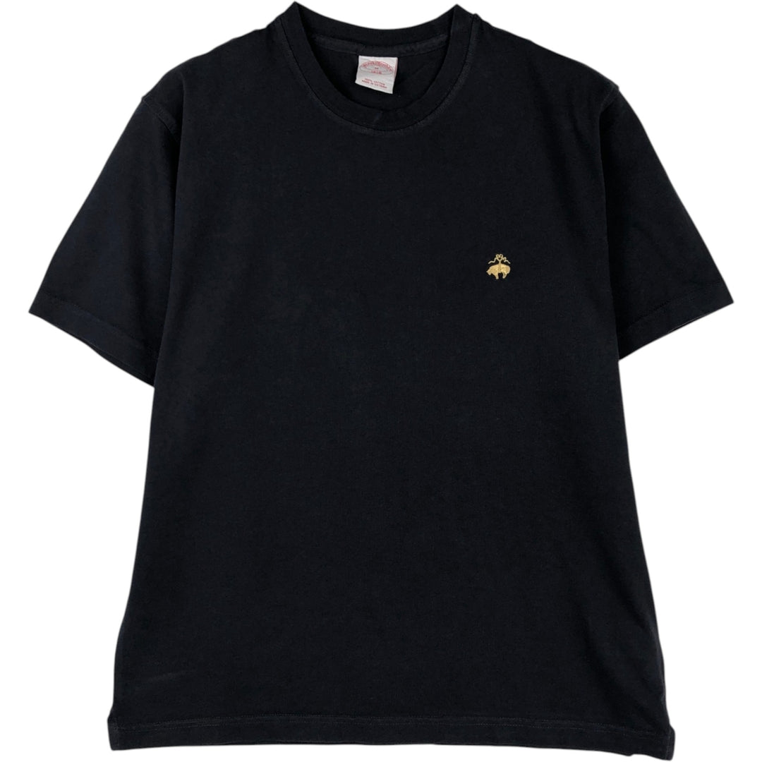 Brooks Brothers Short-Sleeve T-Shirt with One-Point Logo, Men's Size M (approx.) cotton black type Vintage Second Hand