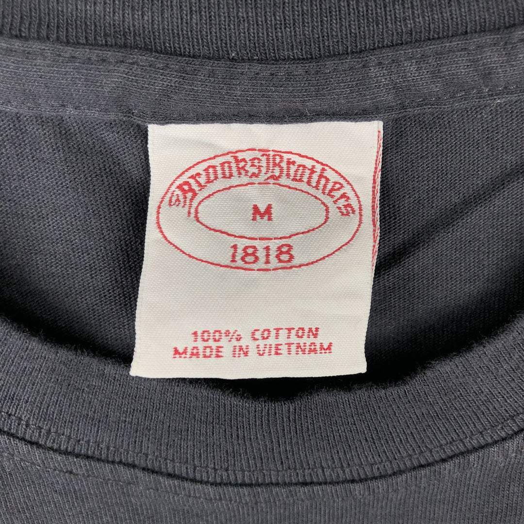 Brooks Brothers Short-Sleeve T-Shirt with One-Point Logo, Men's Size M (approx.) cotton black type Vintage Second Hand