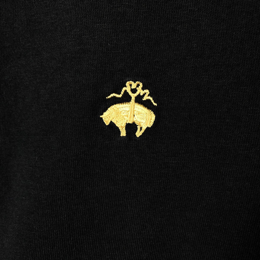 Brooks Brothers Short-Sleeve T-Shirt with One-Point Logo, Men's Size M (approx.) cotton black type Vintage Second Hand