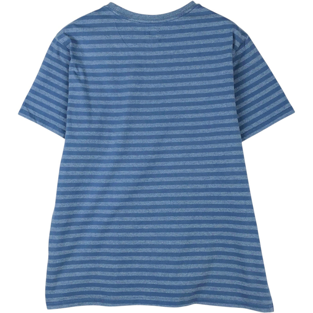 Levi's Standard Short-Sleeve Striped T-Shirt, Men's Size L (approx.) cotton Purple type blue-purple Vintage Second Hand