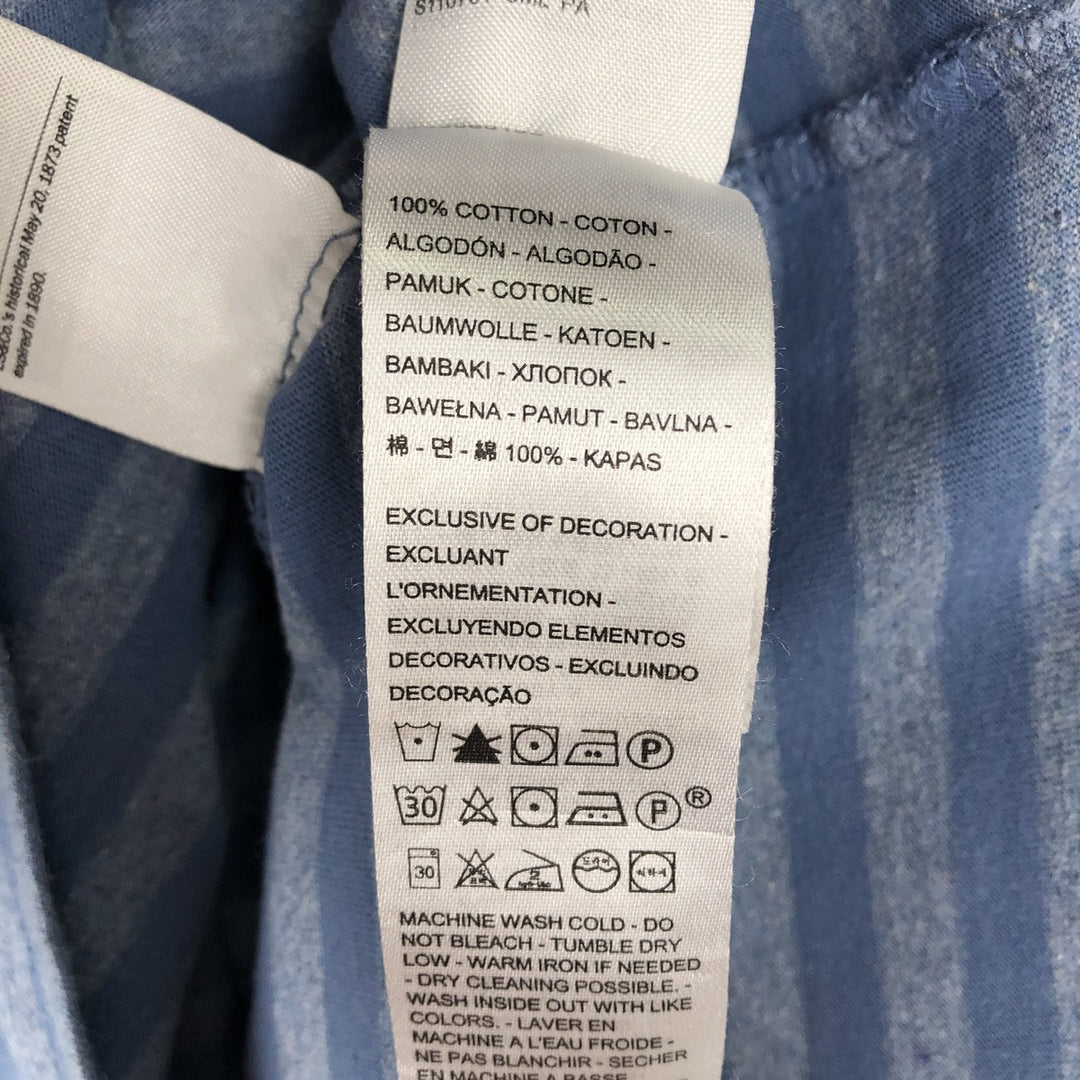 Levi's Standard Short-Sleeve Striped T-Shirt, Men's Size L (approx.) cotton Purple type blue-purple Vintage Second Hand