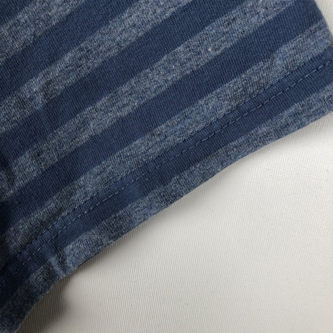 Levi's Standard Short-Sleeve Striped T-Shirt, Men's Size L (approx.) cotton Purple type blue-purple Vintage Second Hand