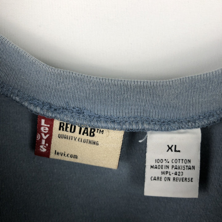 Levi's RED TAB Short-Sleeve V-Neck T-Shirt, Men's Size XL (approx.) cotton Blue type light blue Vintage Second Hand