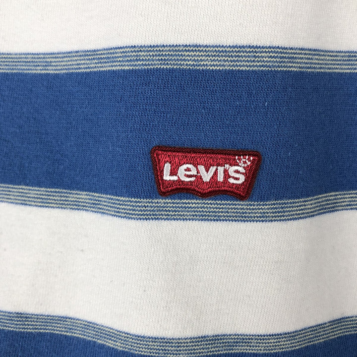 Levi's Standard Short-Sleeve Striped T-Shirt, Men's Size M (approx.) cotton white type Vintage Second Hand