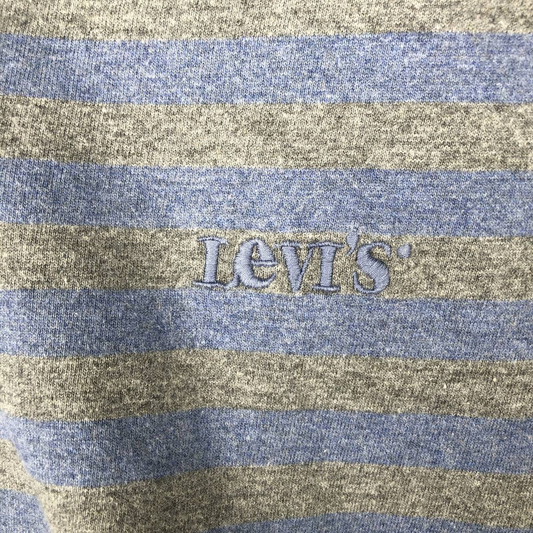 Levi's Relaxed Short-Sleeve Striped T-Shirt, Men's Size L (approx.) unclear gray type Vintage Second Hand