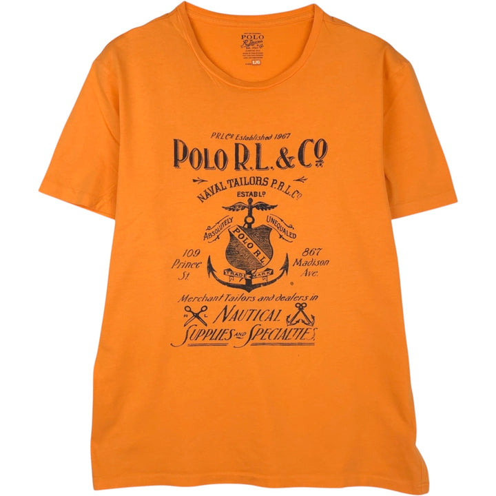 Ralph Lauren POLO RALPH LAUREN CUSTOM FIT Short-Sleeve Printed T-Shirt, Men's Size L (approx.) cotton orange type Vintage Second Hand