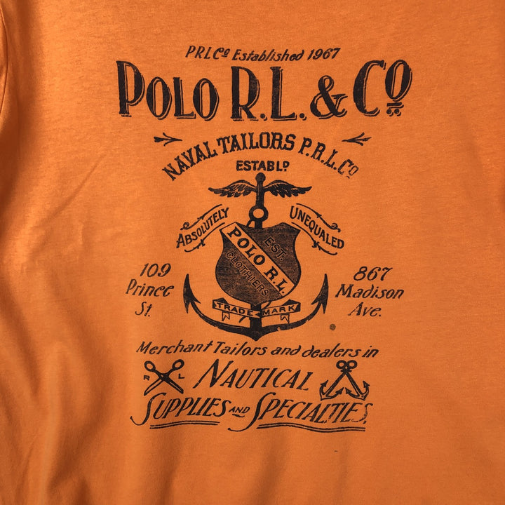 Ralph Lauren POLO RALPH LAUREN CUSTOM FIT Short-Sleeve Printed T-Shirt, Men's Size L (approx.) cotton orange type Vintage Second Hand