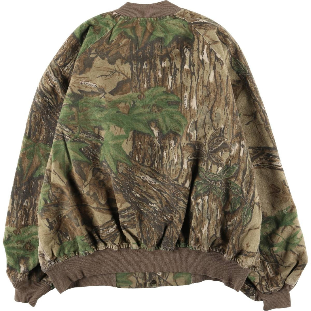 90'S RATTLERS BRAND Camouflage Pattern Real Tree Camo Cotton Blouson, Made in USA, Men's XXL equivalent, Vintage cotton Khaki type Vintage Second Hand