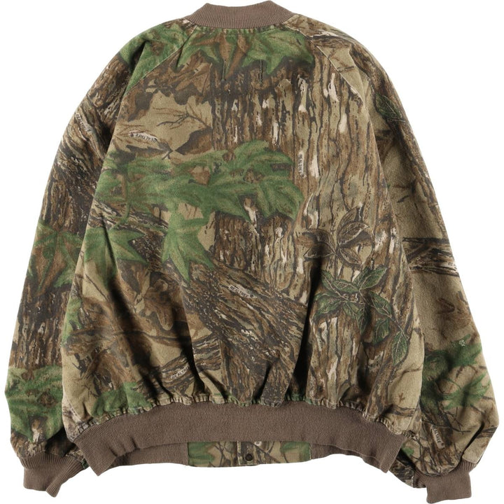 90'S RATTLERS BRAND Camouflage Pattern Real Tree Camo Cotton Blouson, Made in USA, Men's XXL equivalent, Vintage cotton Khaki type Vintage Second Hand