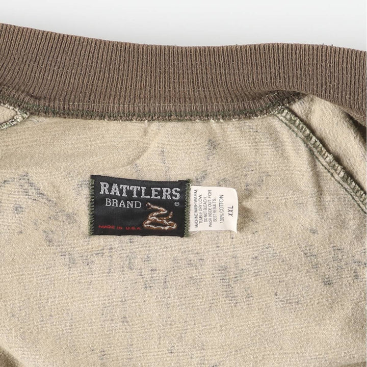 90'S RATTLERS BRAND Camouflage Pattern Real Tree Camo Cotton Blouson, Made in USA, Men's XXL equivalent, Vintage cotton Khaki type Vintage Second Hand