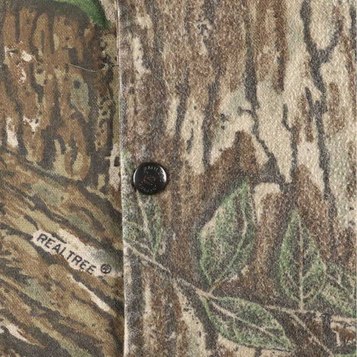 90'S RATTLERS BRAND Camouflage Pattern Real Tree Camo Cotton Blouson, Made in USA, Men's XXL equivalent, Vintage cotton Khaki type Vintage Second Hand