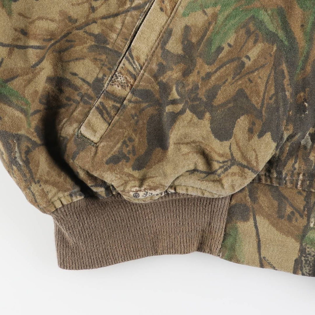 90'S RATTLERS BRAND Camouflage Pattern Real Tree Camo Cotton Blouson, Made in USA, Men's XXL equivalent, Vintage cotton Khaki type Vintage Second Hand