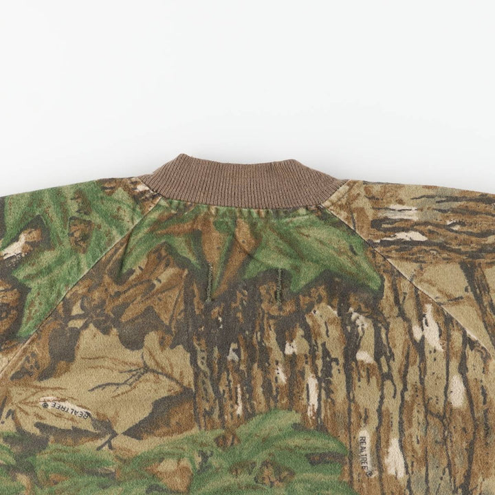 90'S RATTLERS BRAND Camouflage Pattern Real Tree Camo Cotton Blouson, Made in USA, Men's XXL equivalent, Vintage cotton Khaki type Vintage Second Hand