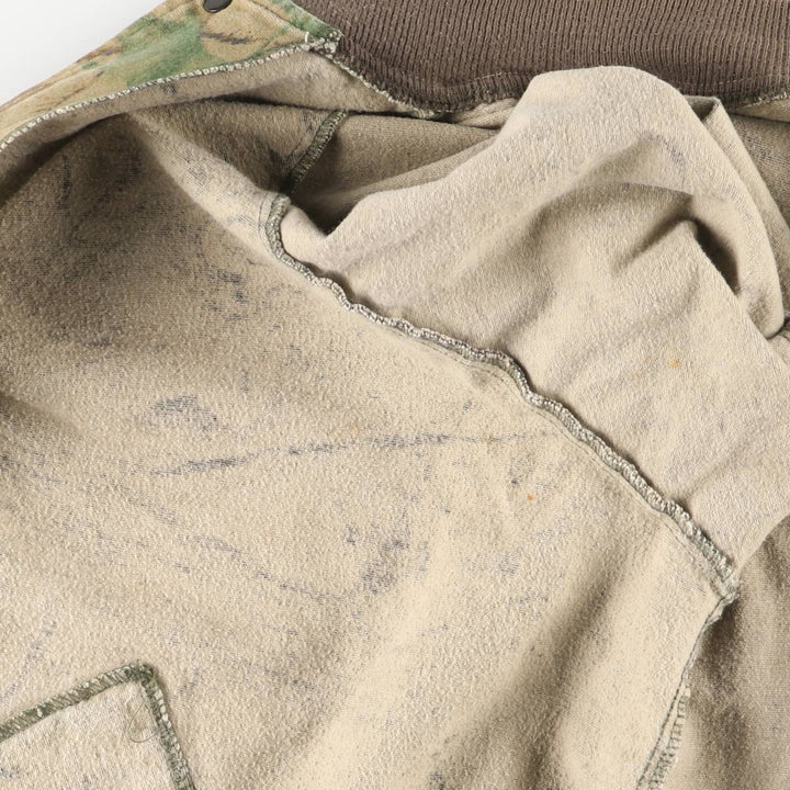 90'S RATTLERS BRAND Camouflage Pattern Real Tree Camo Cotton Blouson, Made in USA, Men's XXL equivalent, Vintage cotton Khaki type Vintage Second Hand