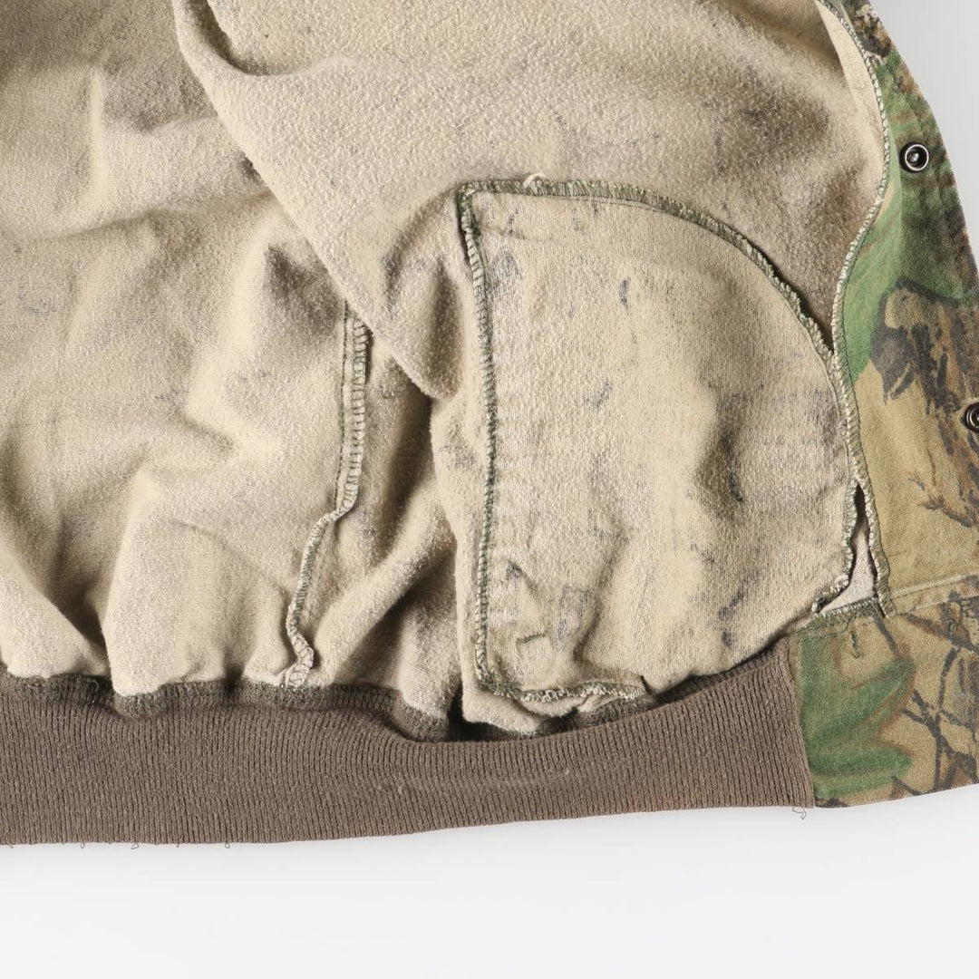 90'S RATTLERS BRAND Camouflage Pattern Real Tree Camo Cotton Blouson, Made in USA, Men's XXL equivalent, Vintage cotton Khaki type Vintage Second Hand