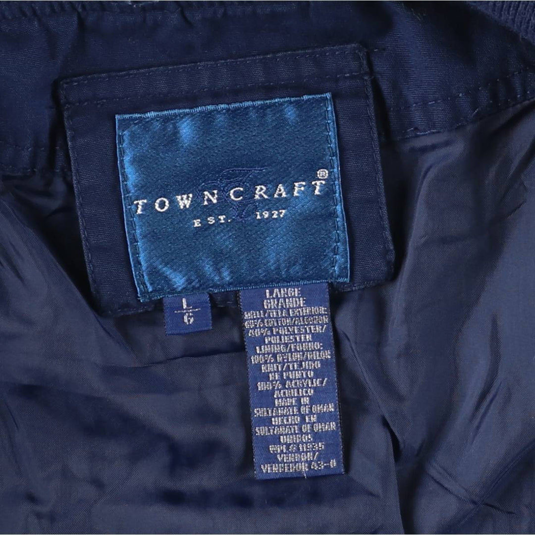 Vintage 80s-90'S Town Craft Derby Jacket with Cup Shoulder Strap, Men's Size L cotton navy blue type Vintage Second Hand