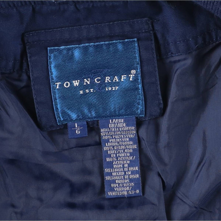 Vintage 80s-90'S Town Craft Derby Jacket with Cup Shoulder Strap, Men's Size L cotton navy blue type Vintage Second Hand