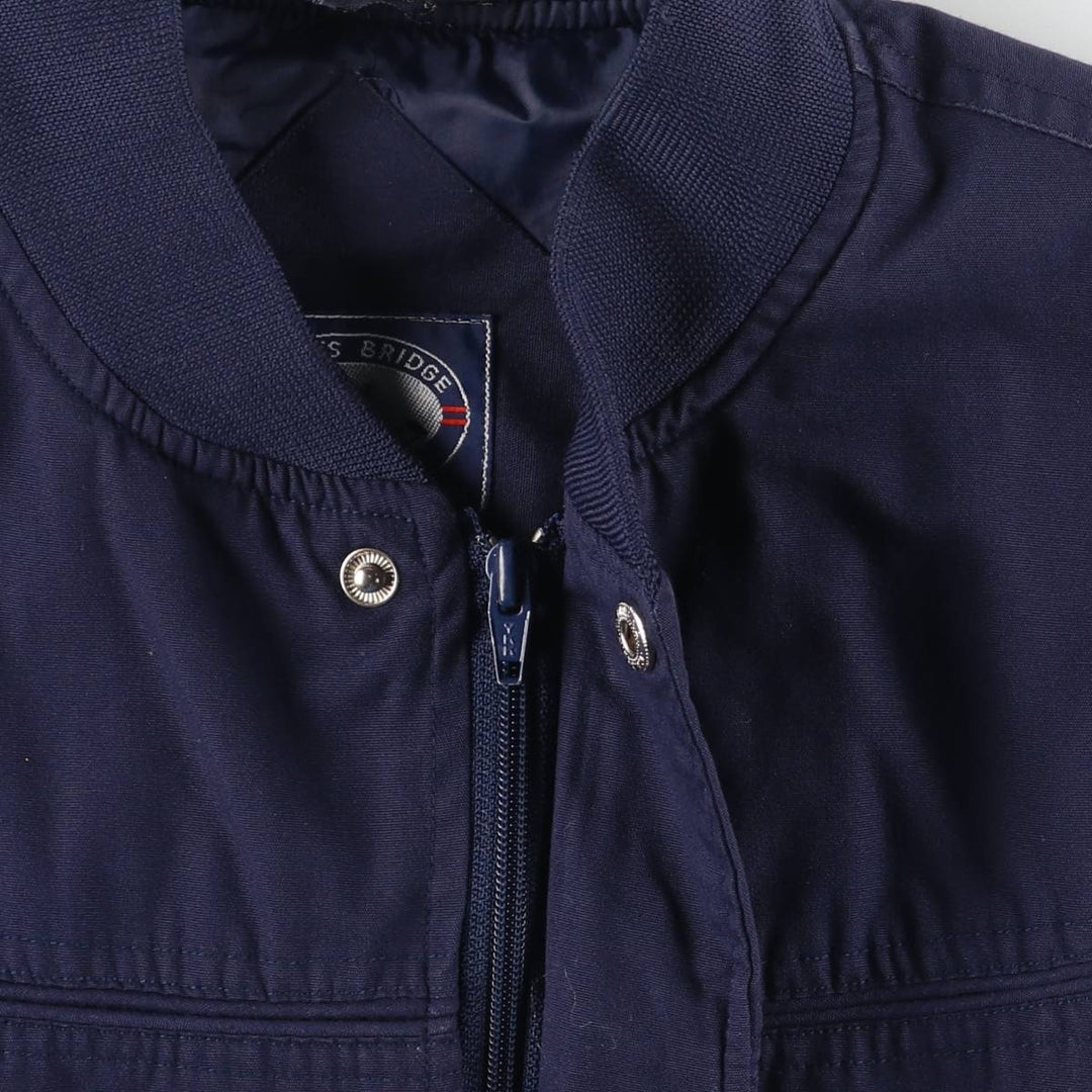 80s-90'S KNIGHTSBRIDGE Derby Jacket Cup Shoulder Jacket Men's XL equivalent Vintage polyester navy blue type Vintage Second Hand