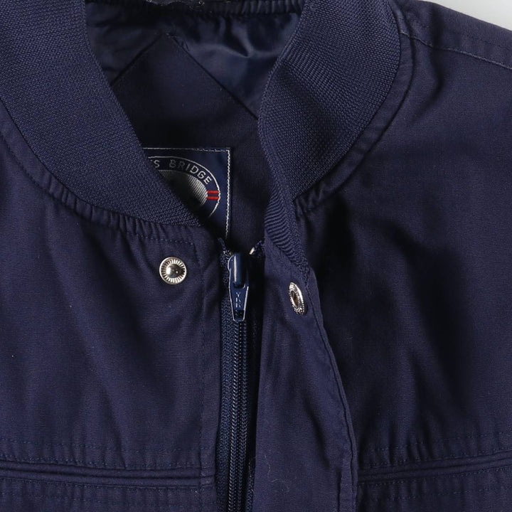 80s-90'S KNIGHTSBRIDGE Derby Jacket Cup Shoulder Jacket Men's XL equivalent Vintage polyester navy blue type Vintage Second Hand