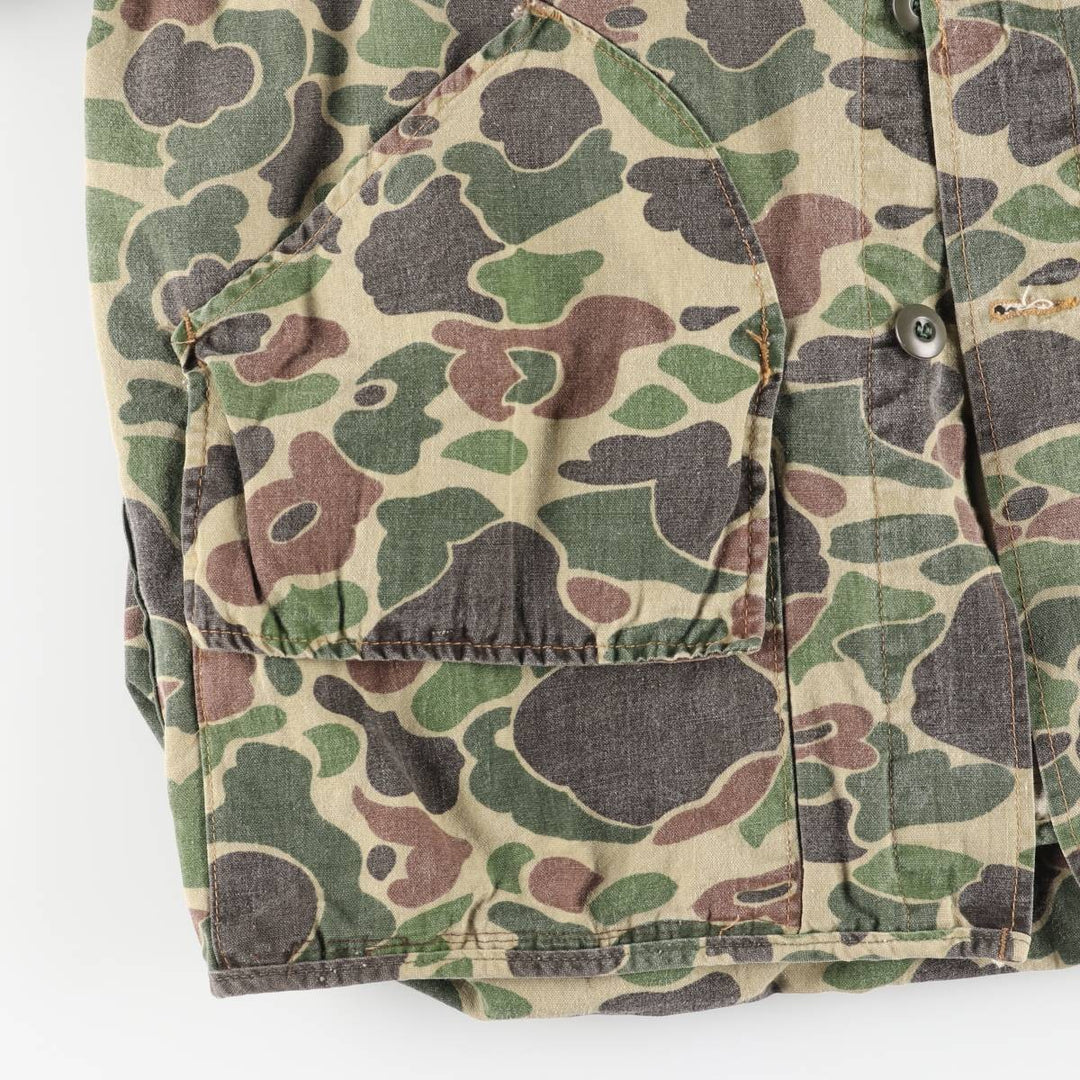 1970'S JC Penney Hunting Apparel Camouflage Pattern Duck Hunter Camo Hunting Jacket, Men's Size XL (approx.), Vintage unclear Khaki type Vintage Second Hand